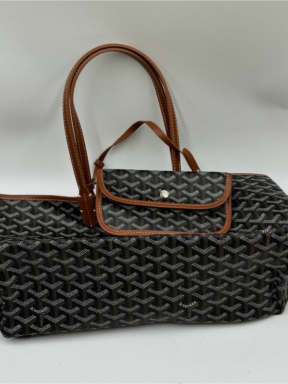 Source Unknown Brown and Black Patterned Tote - Picture 5 of 9